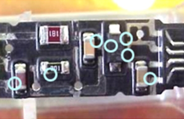 Workpiece: Automobile part  Dirt: Solder residue (0.24 mm or less)  After cleaning